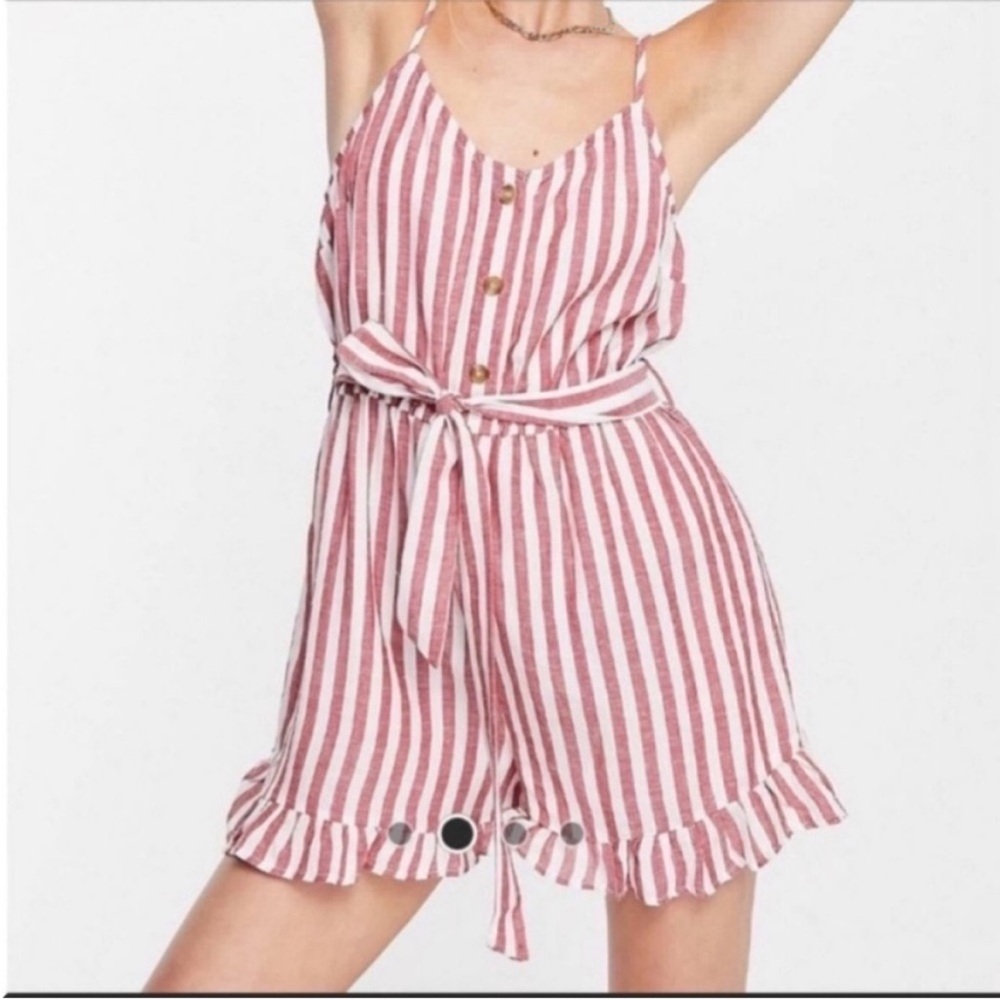 ASOS Striped Red and White Romper
